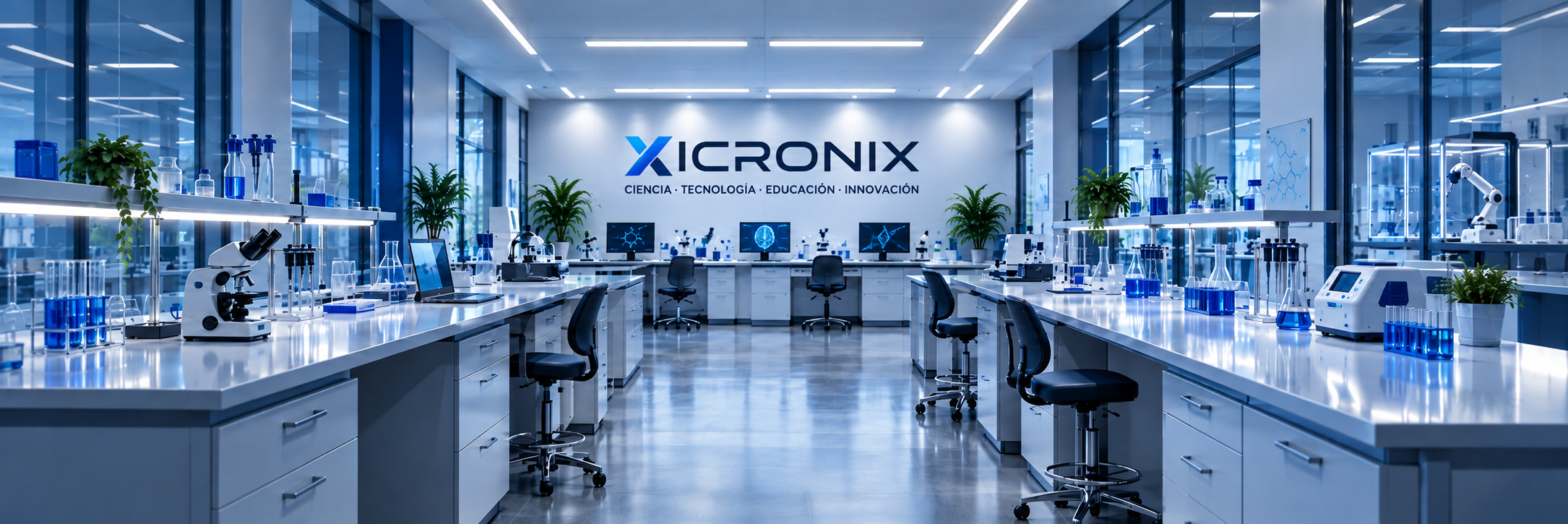 Laboratorio científico preparado para proyectos de experimentación y aprendizaje